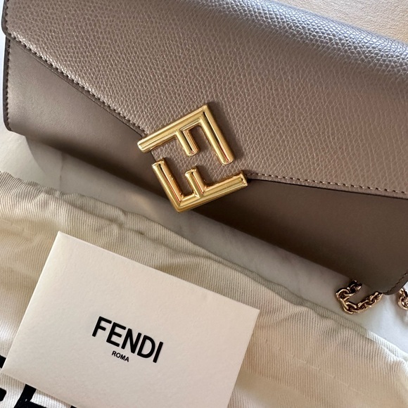 Fendi Two Tone FF Continental Wallet with Chain - Picture 8 of 10
